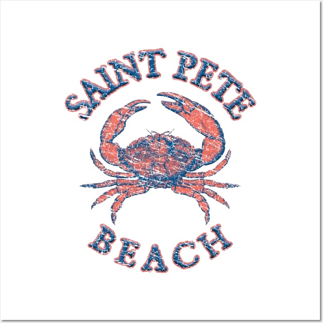 Saint Pete Beach, Florida, with Stone Crab on Wind Rose (Two-Sided) Wall Art by jcombs